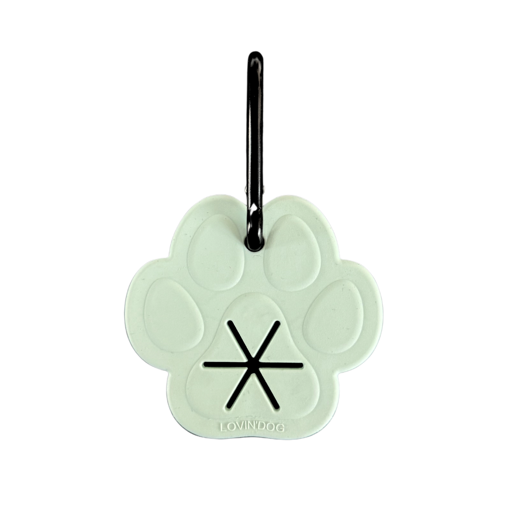 Lovin’ Dog Kotbeutelhalter in Mint in Pfotenform mit Karabiner – hygienisch & stylisch für unterwegs
