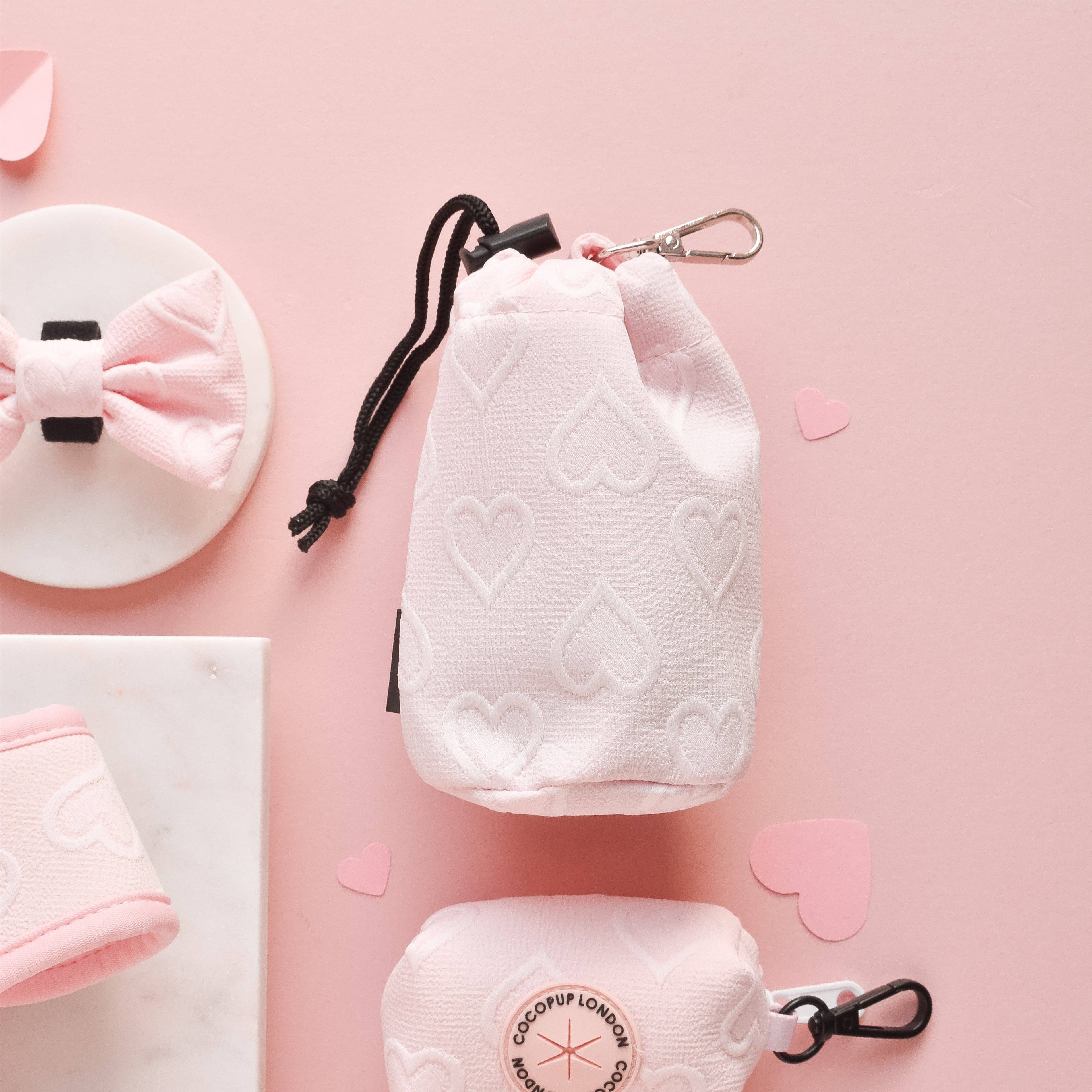 Leckerlibeutel mit Kordelzug | Babyrosa Herz - Babyrosa Herzen - Leckerlibeutel