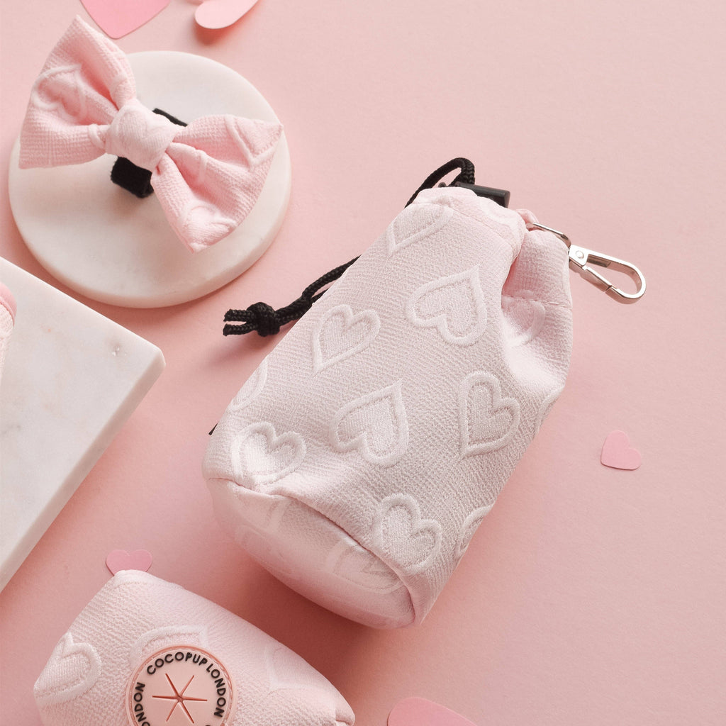 Leckerlibeutel mit Kordelzug | Babyrosa Herz - Babyrosa Herzen - Leckerlibeutel