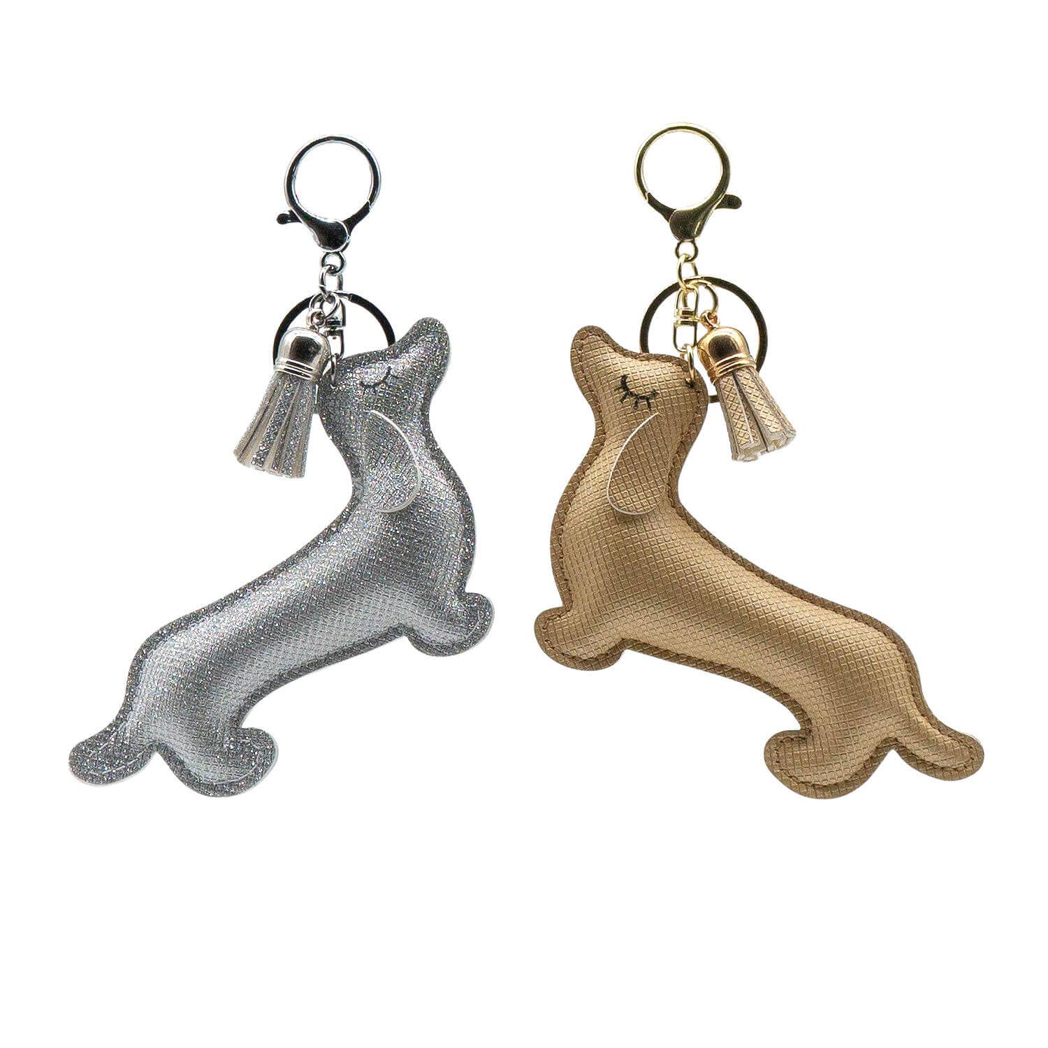 Schlüsselanhänger | Dackel Gold Glitzer - Schlüsselanhänger