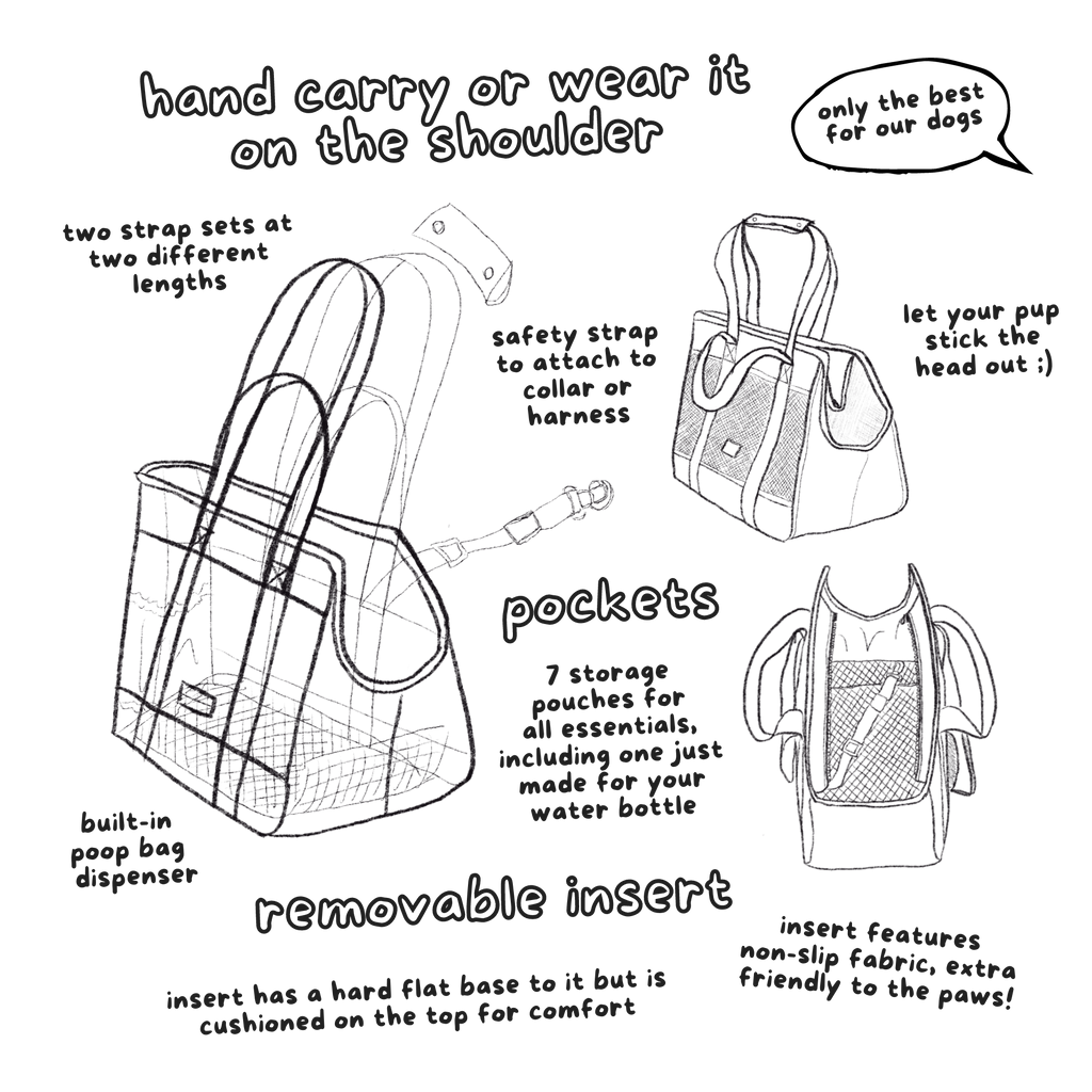 Hundetragetasche U-BAHN | Schwarz - Hundetragetasche