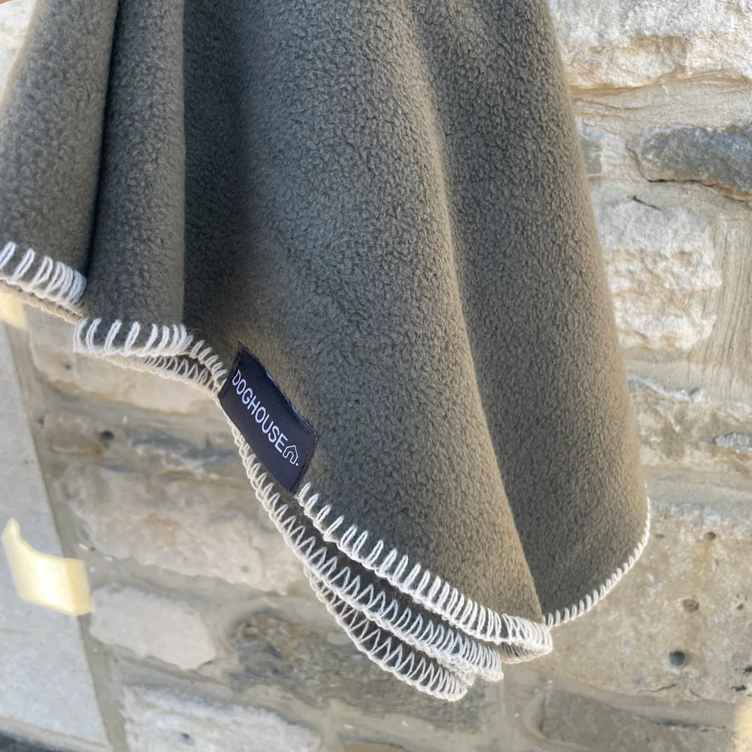 Hundedecke aus Polarfleece | Olive-Creme - Hundedecke