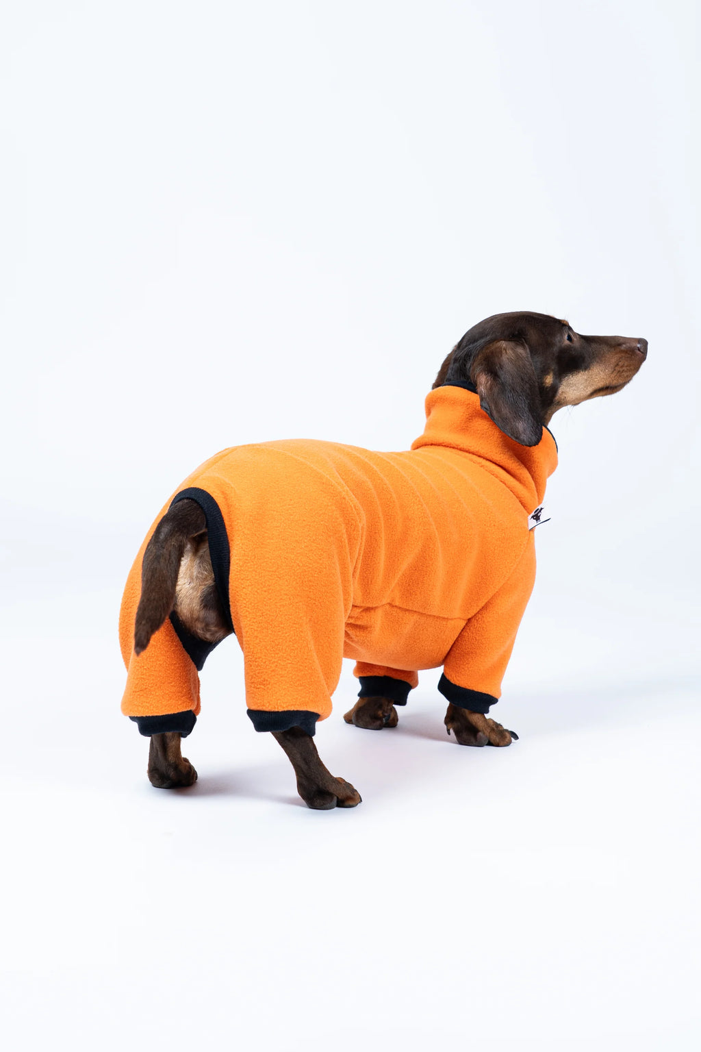 Fleece Overall für Dackel | Orange - Hundepullover