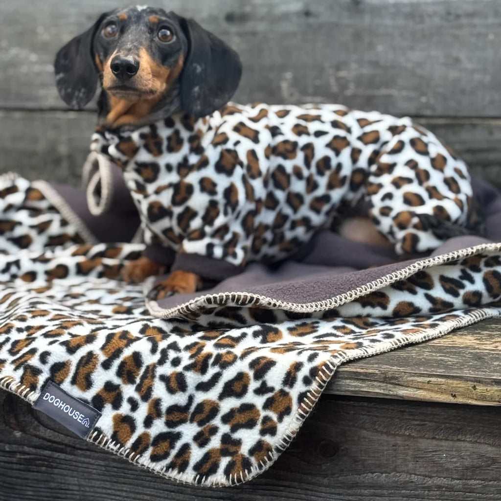 Hundedecke aus Polarfleece | Leo-Muster - Hundedecke