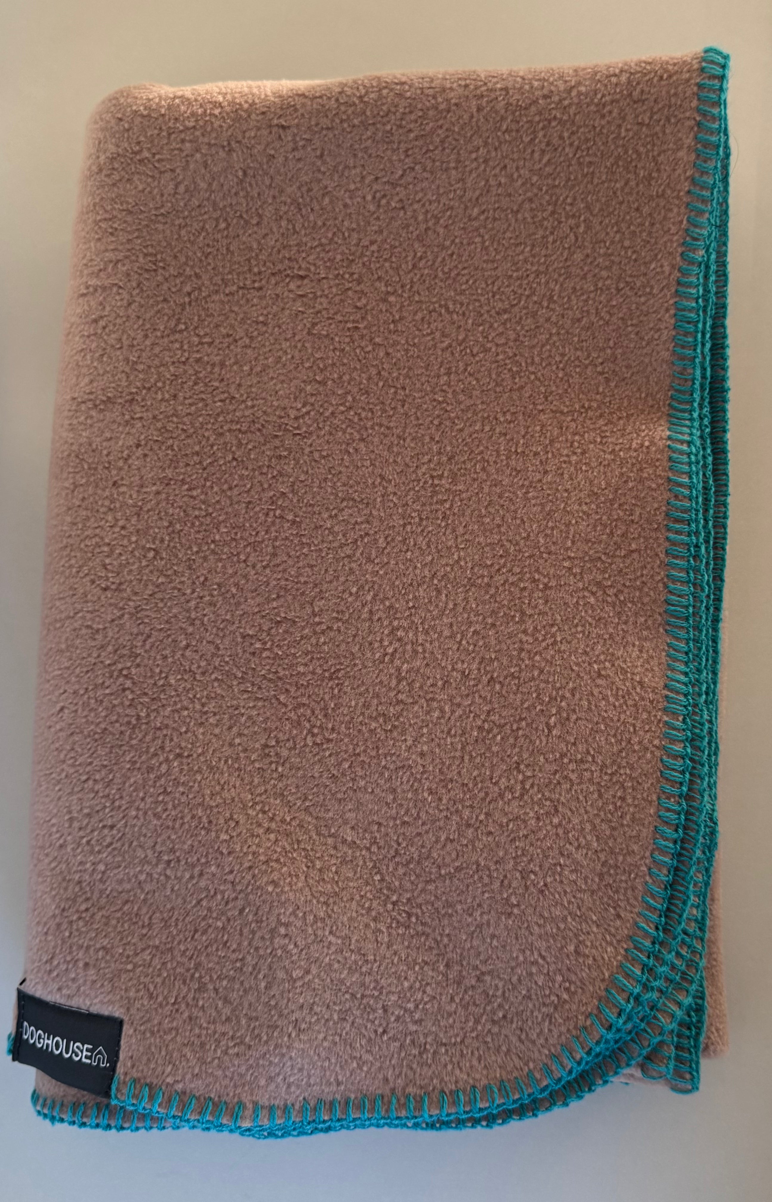 Hundedecke aus Polarfleece | Kamel-Blaugrün - Hundedecke