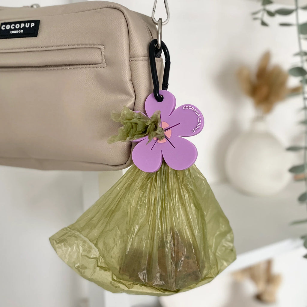 Kotbeutelhalter | Pastellfarbene Blume - Kotbeutelspender