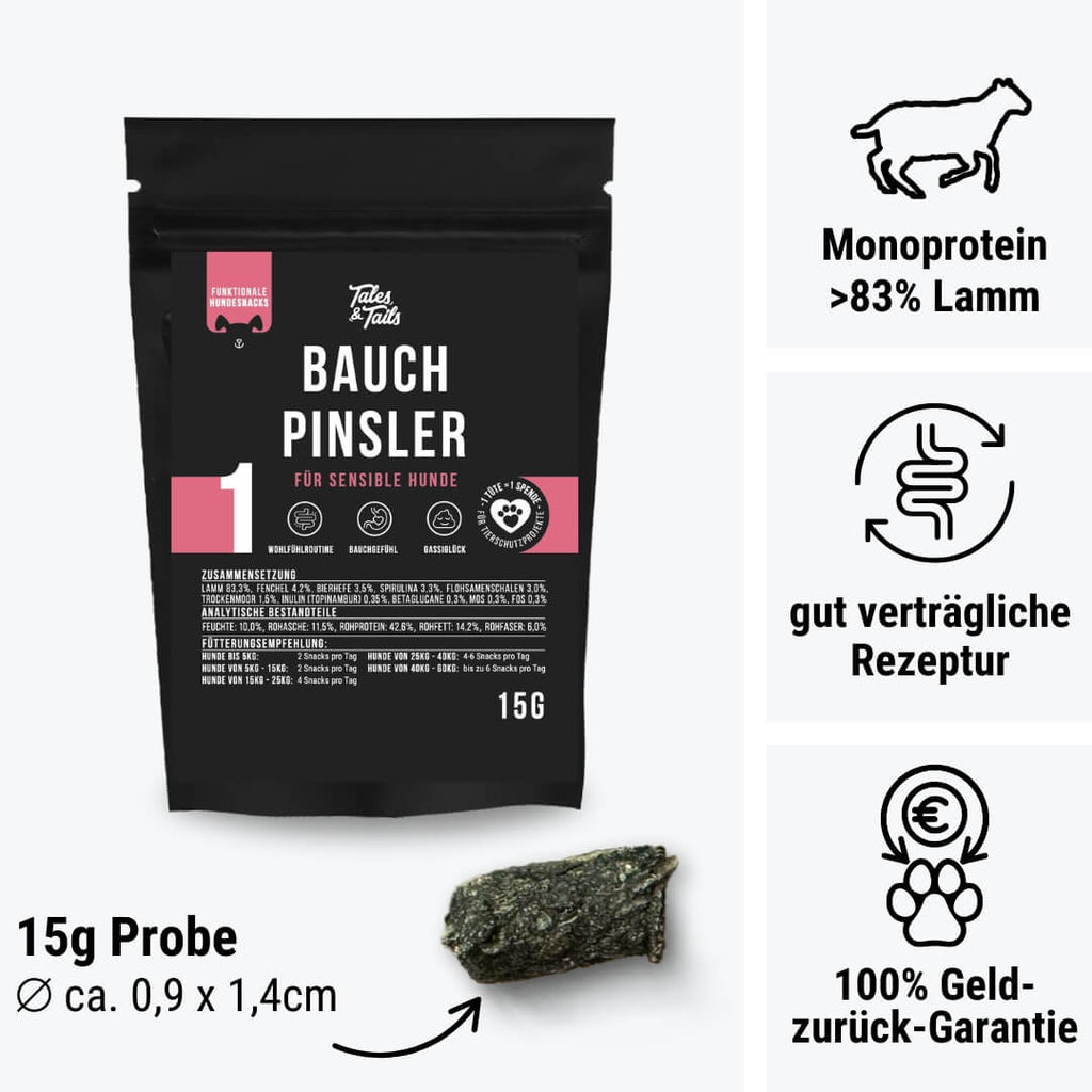 Verdauungs-Snack Hund | Bauchpinsler - 15g | Probe - Snack