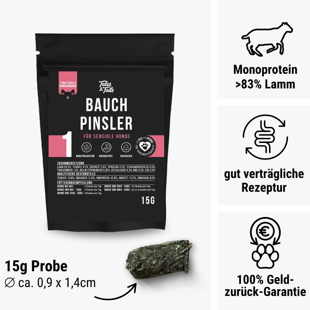 Verdauungs-Snack Hund | Bauchpinsler - 15g | Probe - Snack