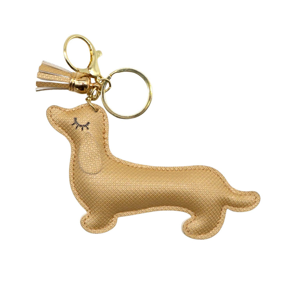 Schlüsselanhänger | Dackel Gold Glitzer - Schlüsselanhänger