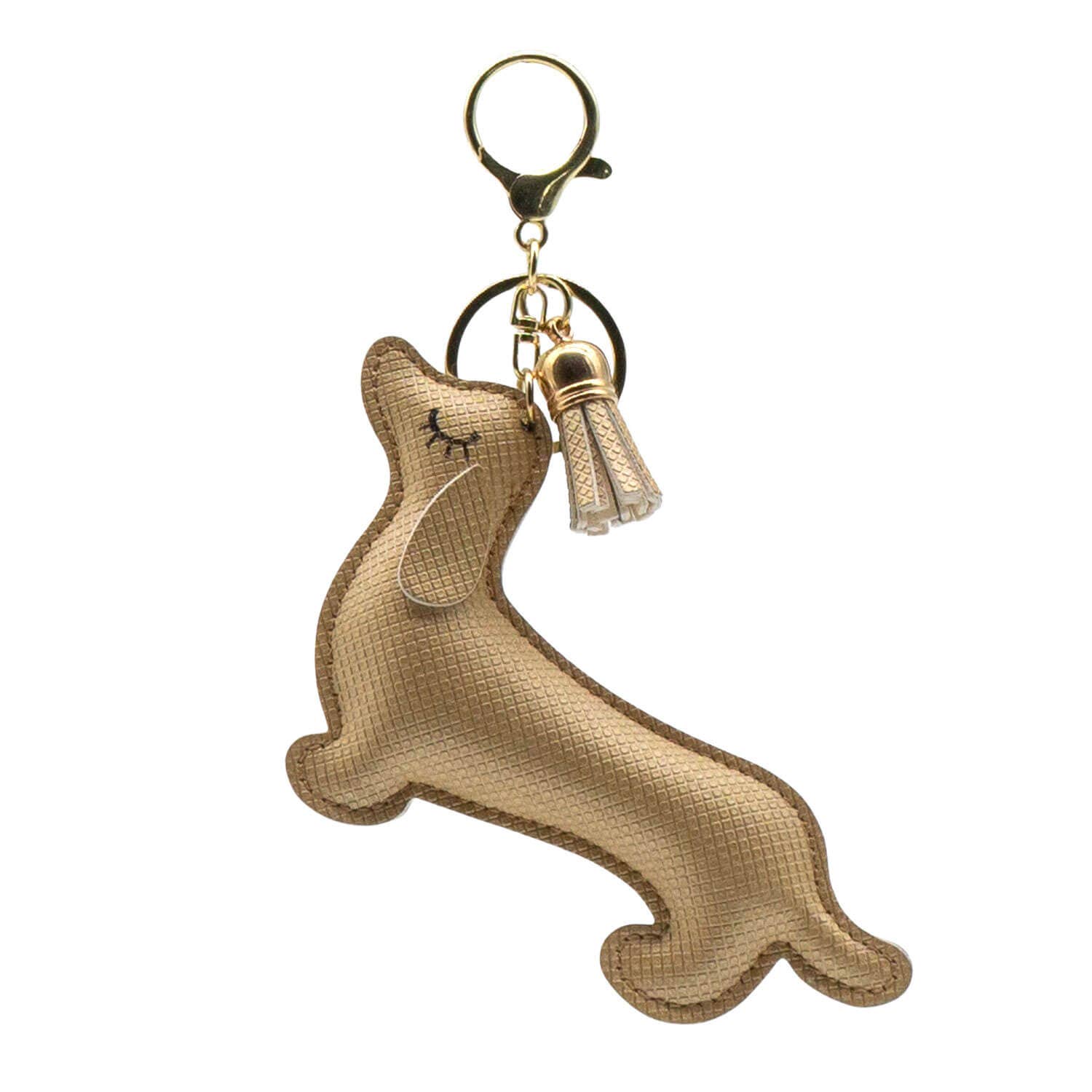Schlüsselanhänger | Dackel Gold Glitzer - Schlüsselanhänger