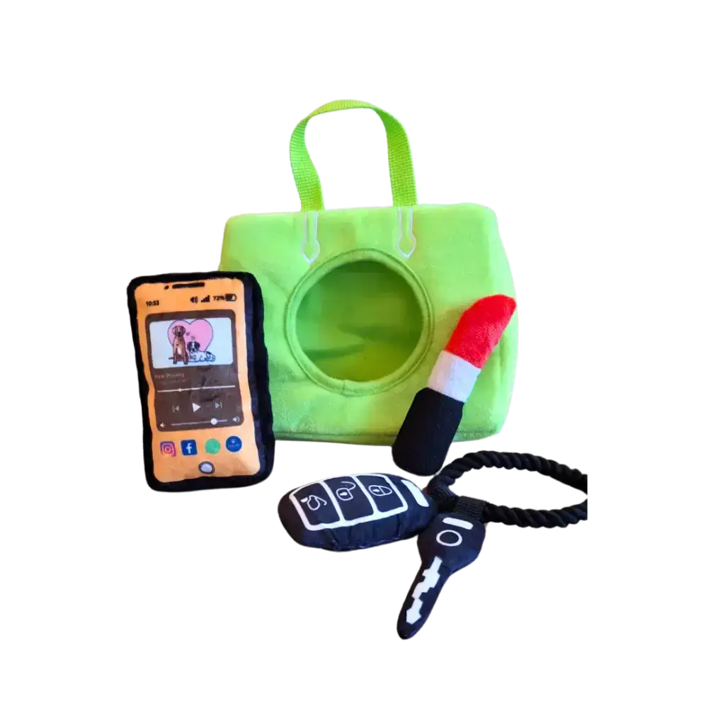 Barking Bag Hundespielzeug von Pawstory – Luxuriöses & stilvolles Spielzeug für modebewusste Hunde.