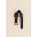 ETNA BLACK hondenhalsband van Buddys Dogwear – stijlvol bohemien ontwerp, handgemaakt van katoen en rundleer.