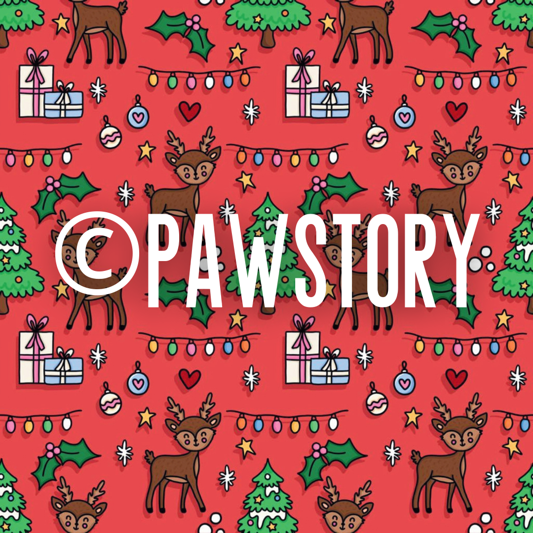 PawStory Frohe Rentier-Weihnachtsfliege - Halstuch