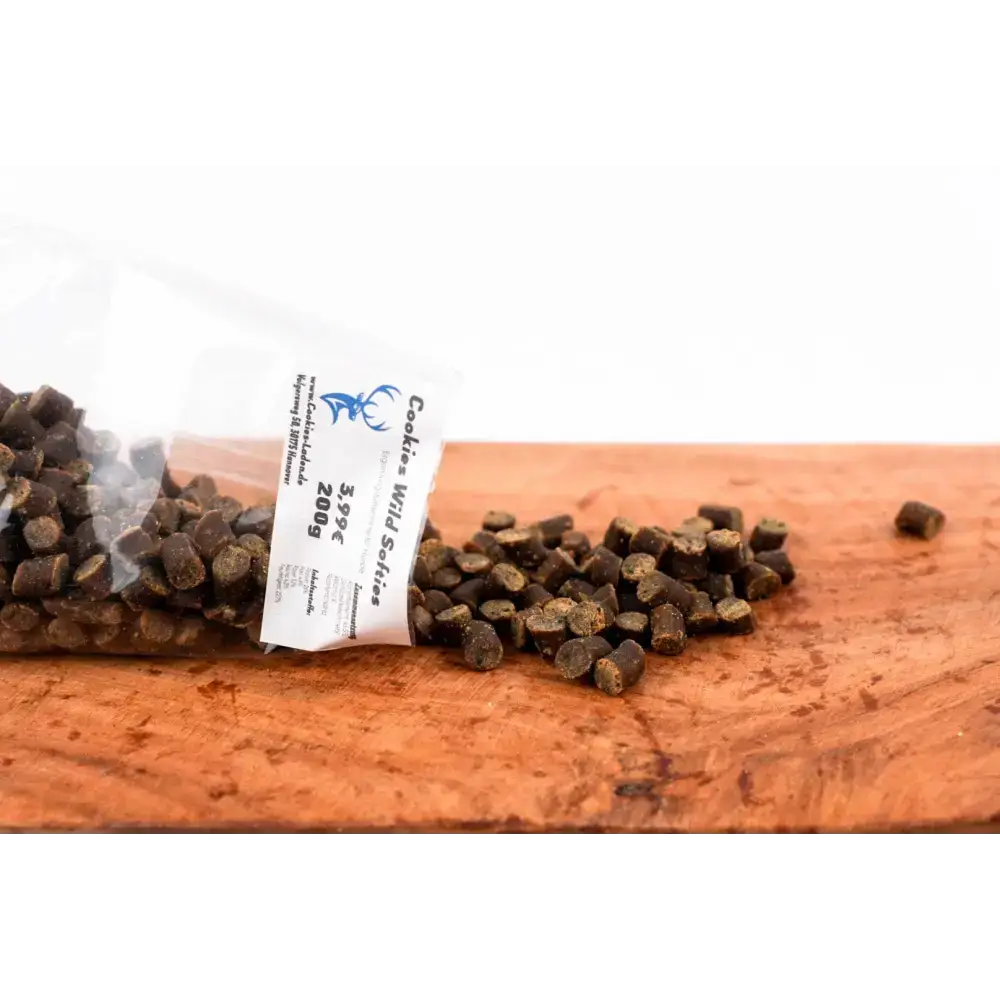 Wild Softies von Cookies Laden – weiche, gluten- & getreidefreie Hundeleckerlis, ideal für Welpen, Training & empfindliche Hunde.