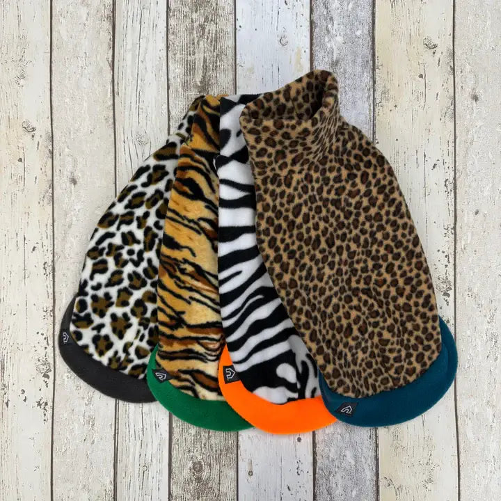 Doghouse Fleecepullover – verschiedene Tiermuster: Leopard, Zebra, Tiger und Gepard (Kollektion)