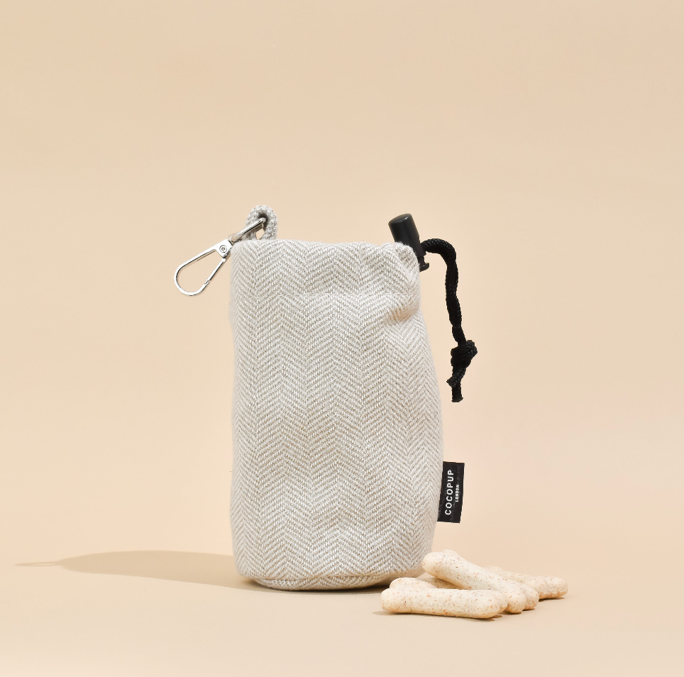 Leckerlibeutel mit Kordelzug | Braun Tweed - Braun Tweed - Leckerlibeutel