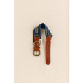 ETNA BLUE Hundehalsband von Buddys Dogwear – elegantes Boho-Design mit hochwertiger Baumwolle und Leder für stilbewusste Hunde.