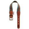 ETNA GREEN Hondenhalsband van Buddys Dogwear – stijlvol Boho-ontwerp in groen, handgemaakt uit katoen en runderleer.
