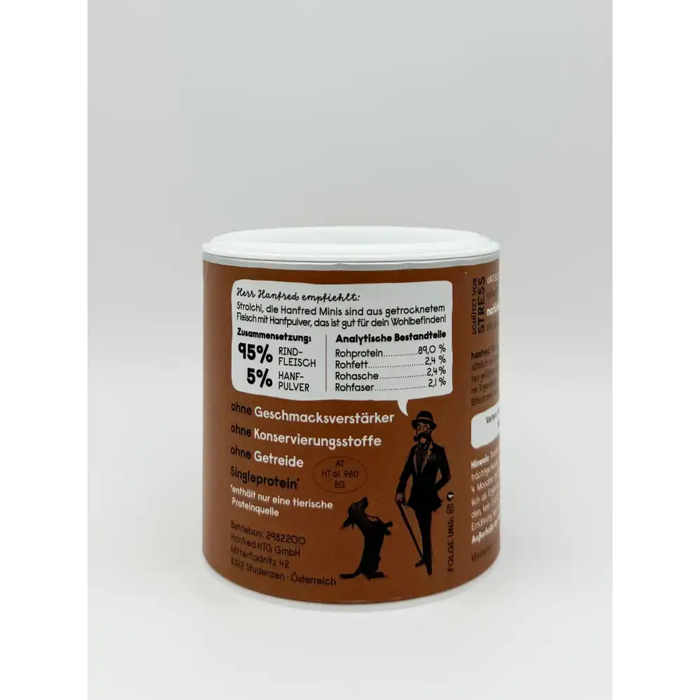 Hanf Minis Rind – gesunde, fleischige Hundesnacks aus hochwertigem Rindfleisch und Hanfpulver, ideal als Belohnung oder für zwischendurch.