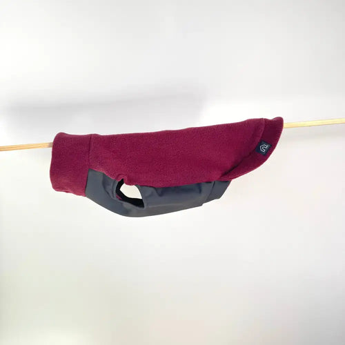 Hondenjas // Teckel Fleecepullover met waterdichte buikinzet // Oud Roze - Hondenpullover