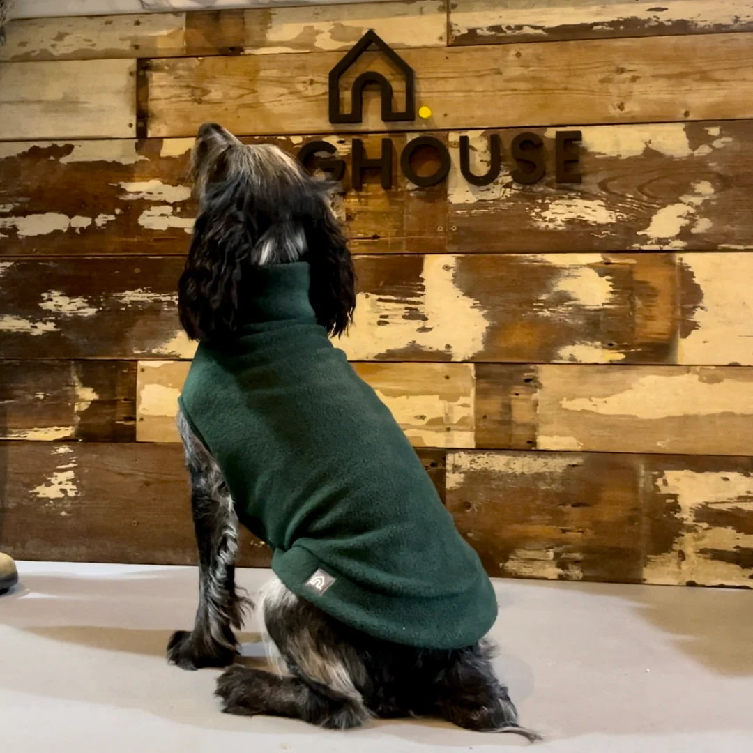 Fleecepullover für mittelgroße Hunde | Racing Green - Hundepullover