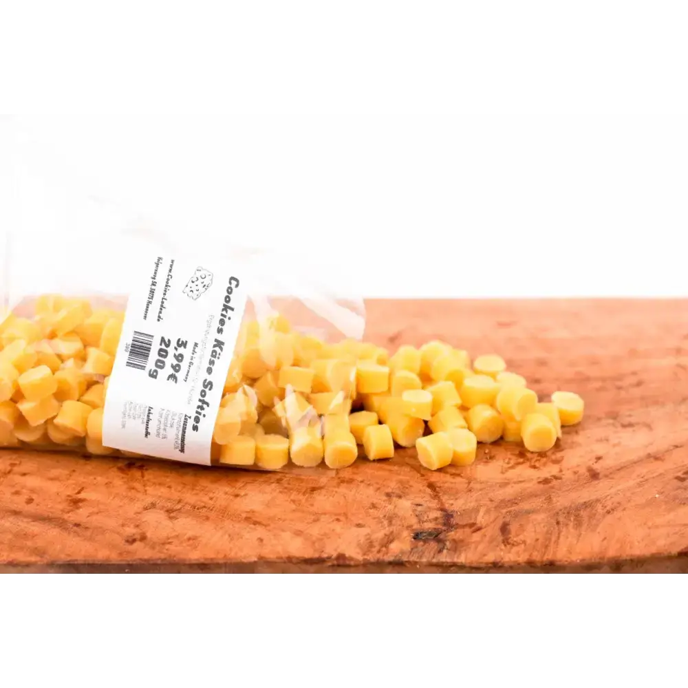 Käse Softies von Cookies Laden – weiche, gluten- & getreidefreie Hundeleckerlis, ideal für Welpen, Training & empfindliche Hunde.