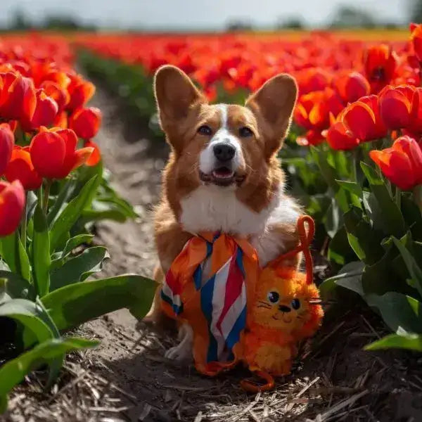 Hund spielt mit Lenny the Lion von Pawstory, majestätisches und robustes Spielzeug für stundenlangen Spielspaß