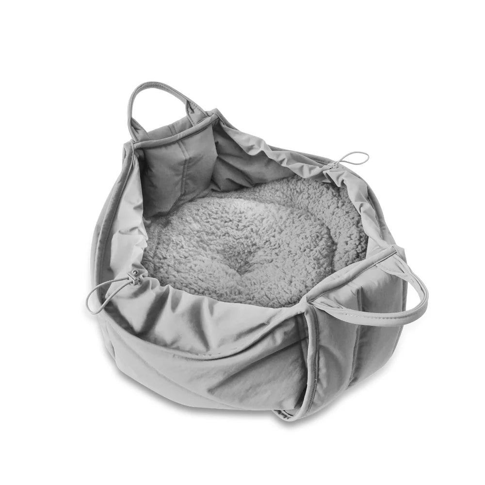 OLLA Hundetragetasche in Grau – elegante Ansicht ohne Hund