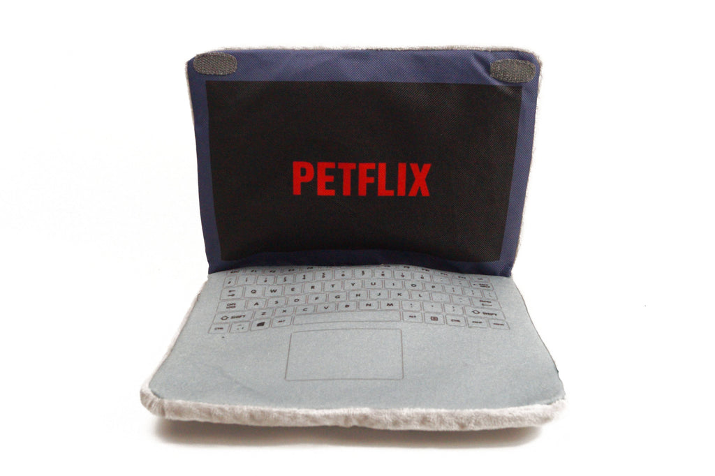 Petflix Streaming-Laptop für Hunde – Spielzeug mit verstecktem Snackfach zum Schnüffeln & Spielen
