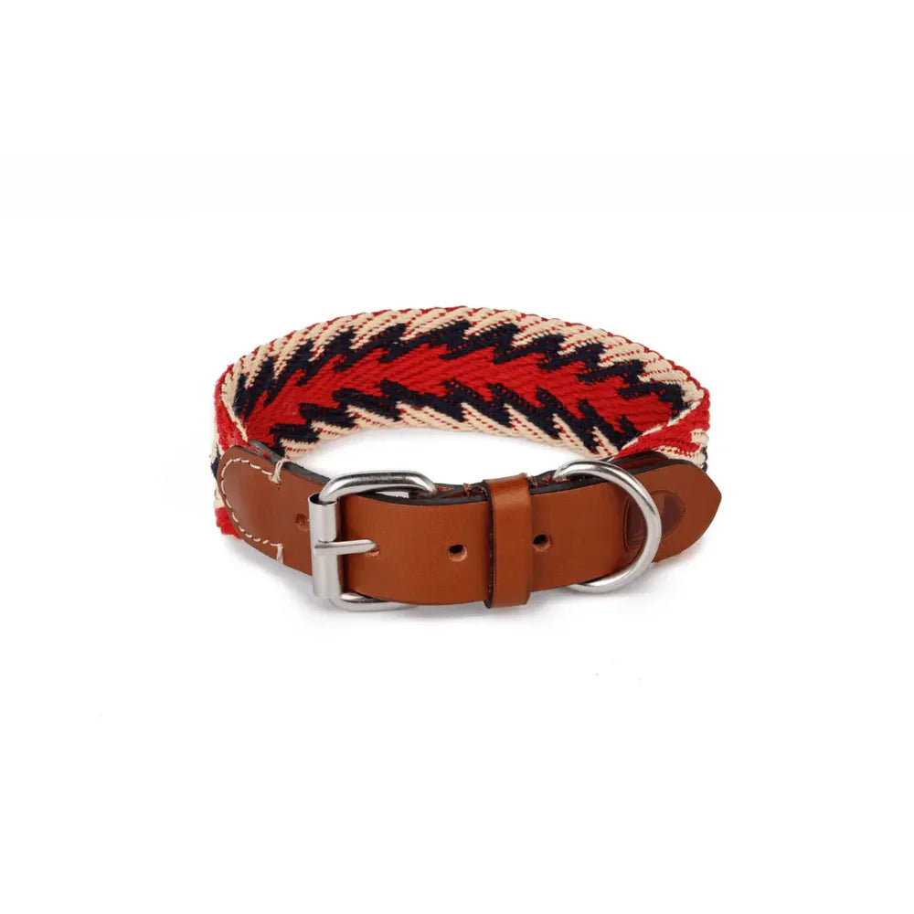 PERUVIAN ARROW RED Halsband für Hunde – Boho-Style aus der Amazonas-Kollektion