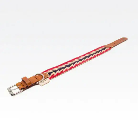 Boho Hundehalsband PERUVIAN ARROW RED – Ideal für Spaziergänge mit Stil und Komfort