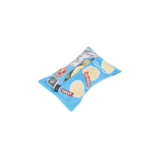 Detailansicht des P.L.A.Y Fluffles Chips Spielzeugs – herausnehmbare Chips für interaktiven Spielspaß und Leckerli-Suche.
