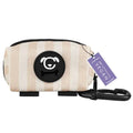 STUCH Hundekotbeutelspender in Beige gestreift – stilvolles und praktisches Hundeaccessoire für hygienische Spaziergänge.