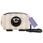 STUCH hondenpoepzakjesdispenser in beige gestreept – stijlvol en praktisch hondenaccessoire voor hygiënische wandelingen.
