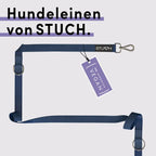 STUCH Premium Hundeleine in Dunkelblau – strapazierfähige, vegane Multifunktionsleine mit sieben Einstellungsmöglichkeiten für flexible Spaziergänge.