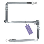 STUCH Premium hondenriem in grijs – robuuste, veganistische multifunctionele riem met zeven lengte-instellingen voor maximale flexibiliteit tijdens het wandelen.