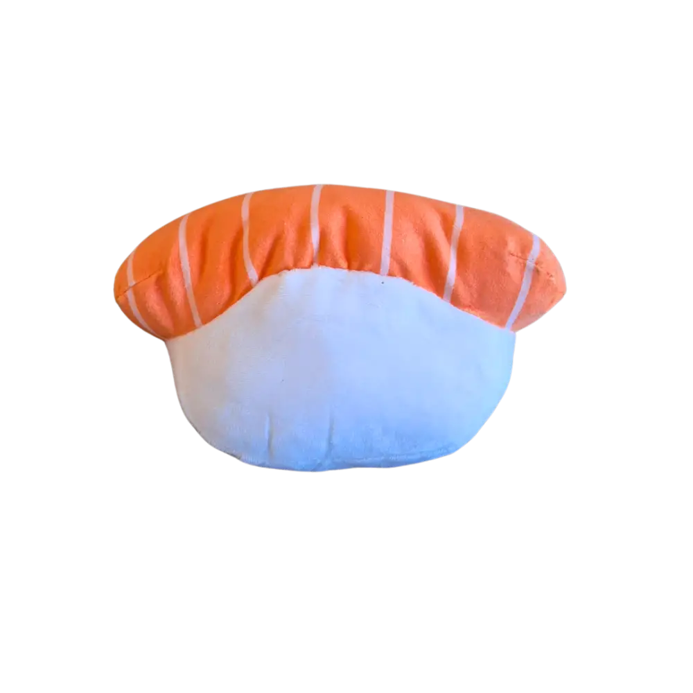 Detailaufnahme des farbenfrohen Sushi-Hundespielzeugs von PawStory
