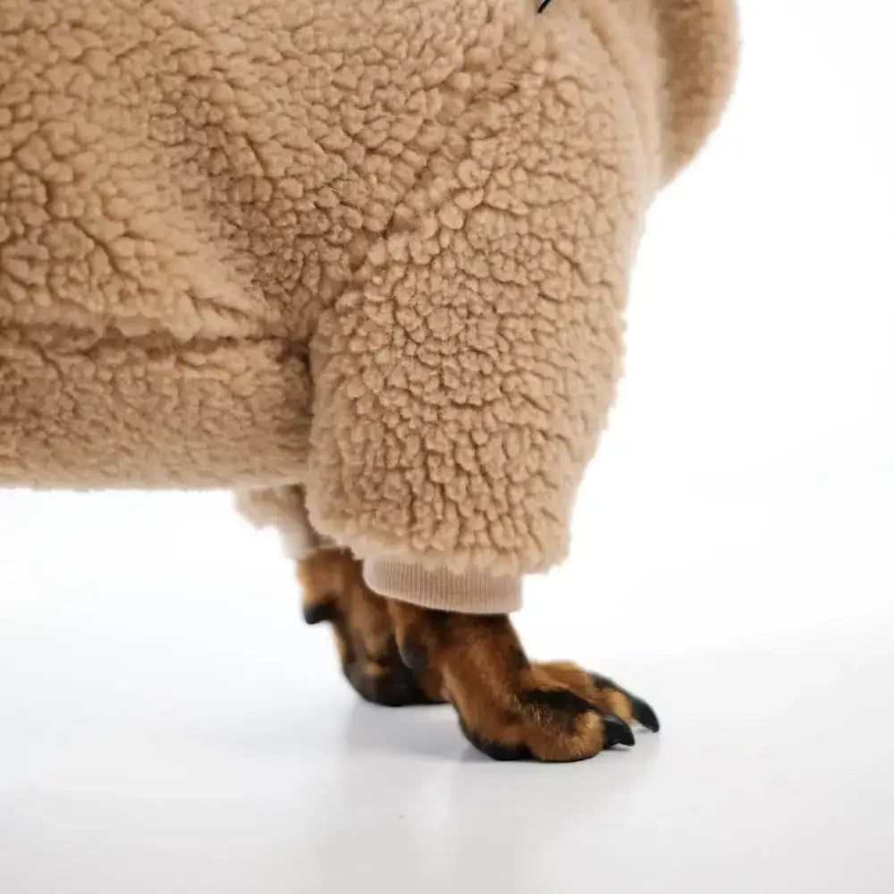 Teddy Overall für Dackel Beige - Hundepullover